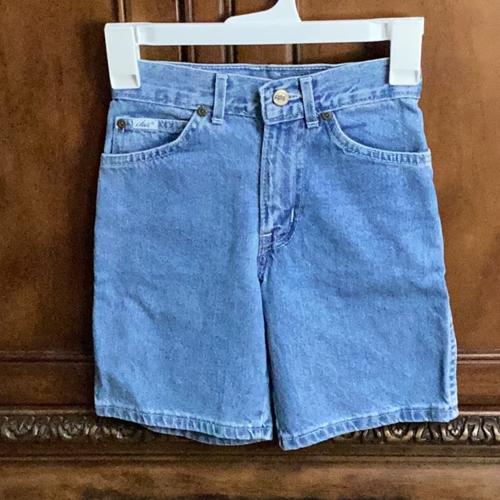 VINTAGE CHIC  KIDS BLUE JEANS GIRLS SHORT CLASSIC RELAXED